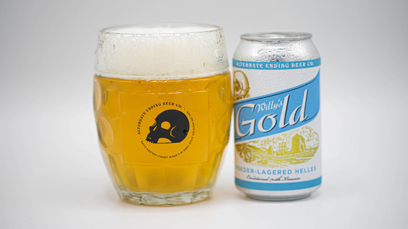 Alternate Ending Beer Co. Willy's Gold Foeder-Lagered Helles 5.1%