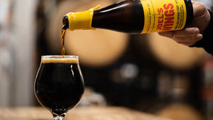 Joel’s Wings Imperial Stout 10.5% Aged in Whiskey Barrels for 14 months 