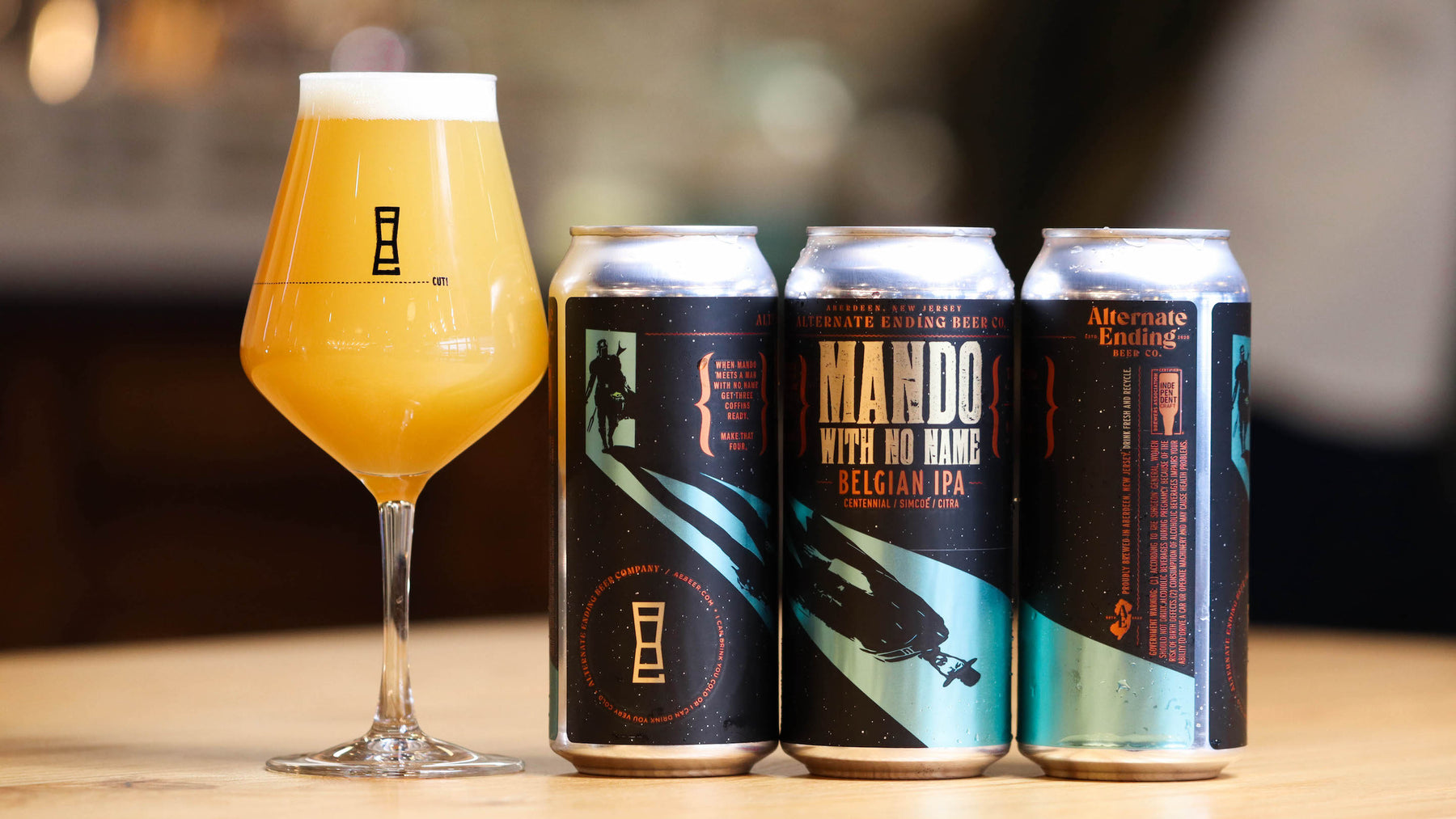 Alternate Ending Beer Co. Belgian IPA 7.2% ABV Mando With No Name