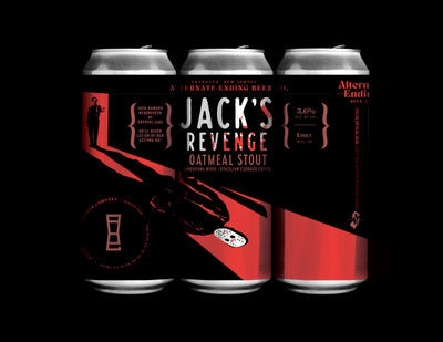 Alternate Ending Beer Co. Oatmeal Shout 5.6% ABV Jack's Revenge Can Label