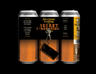 Alternate Ending Beer Co. Secret Probation Can Label Animal House Old School