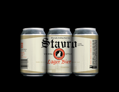 Alternate Ending Beer Co. Stavro Vienna Lager Can Label