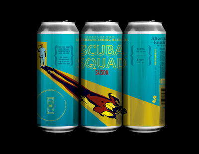 Alternate Ending Beer Co. Scuba Squad Saison Can Label