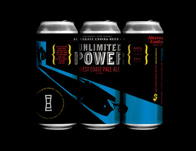 Alternate Ending Beer Co. West Coast Pale Ale 5.6% Cascade hop Unlimited Power Can Label